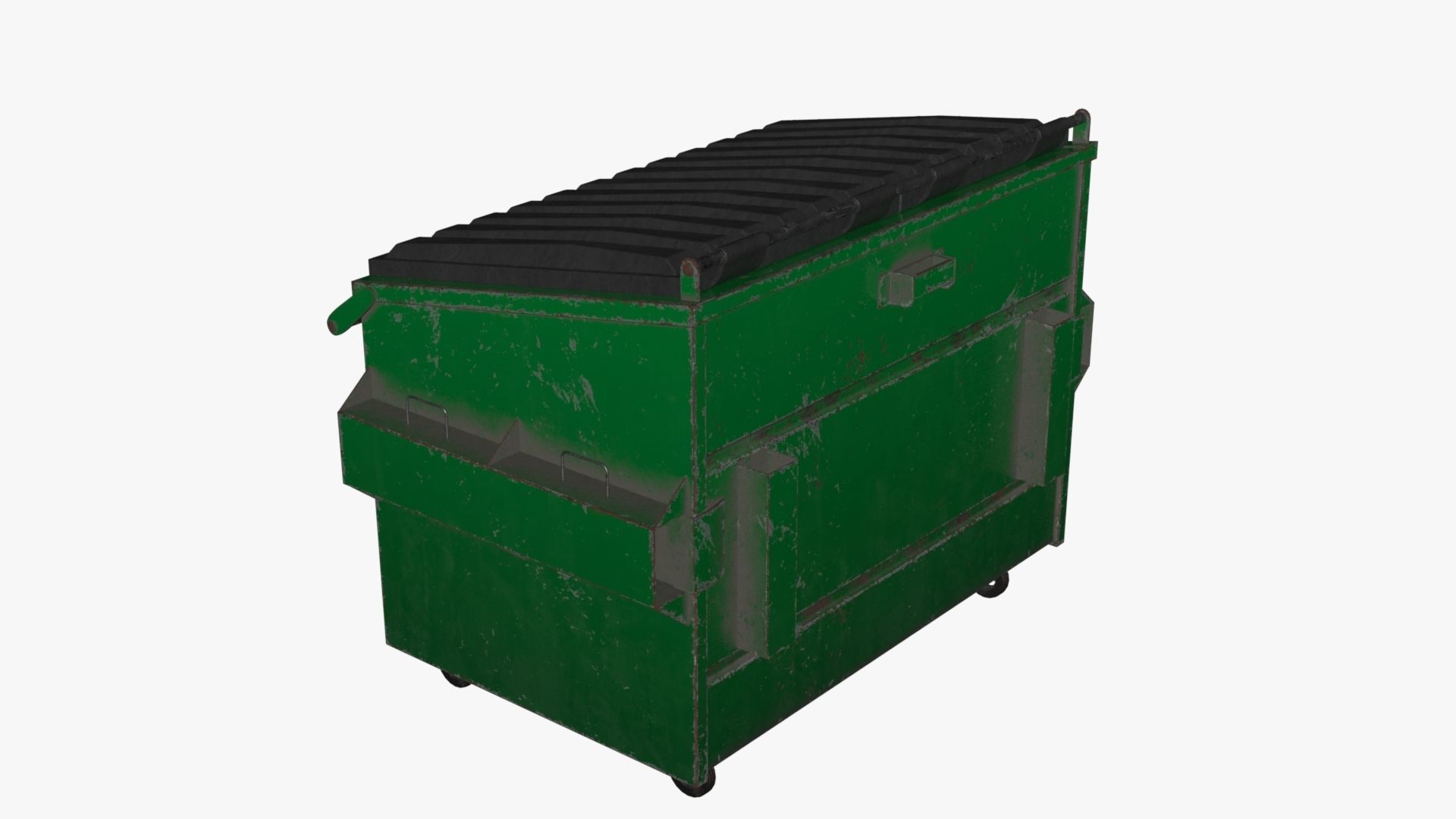 Dumpster garbage can on wheels Low-poly 3D model_64
