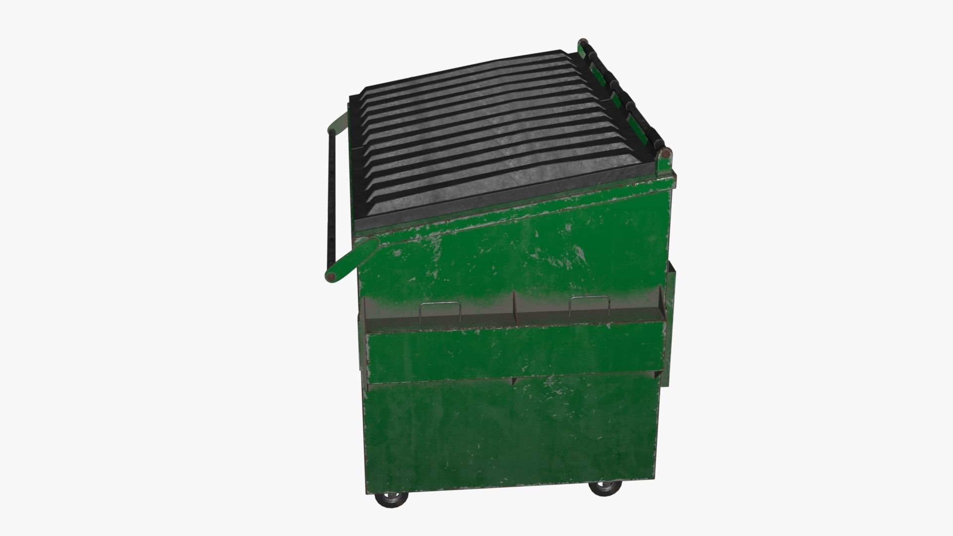 Dumpster garbage can on wheels Low-poly 3D model_84
