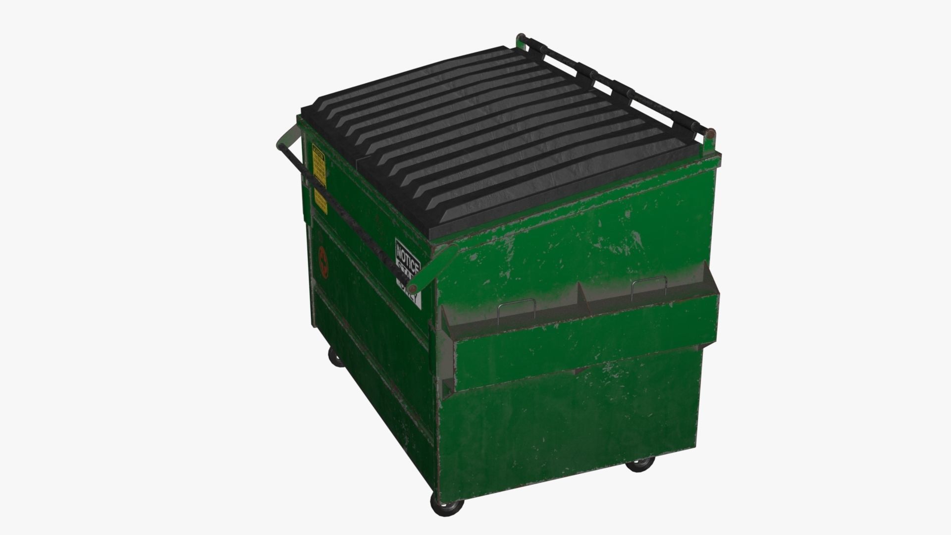 Dumpster garbage can on wheels Low-poly 3D model_74