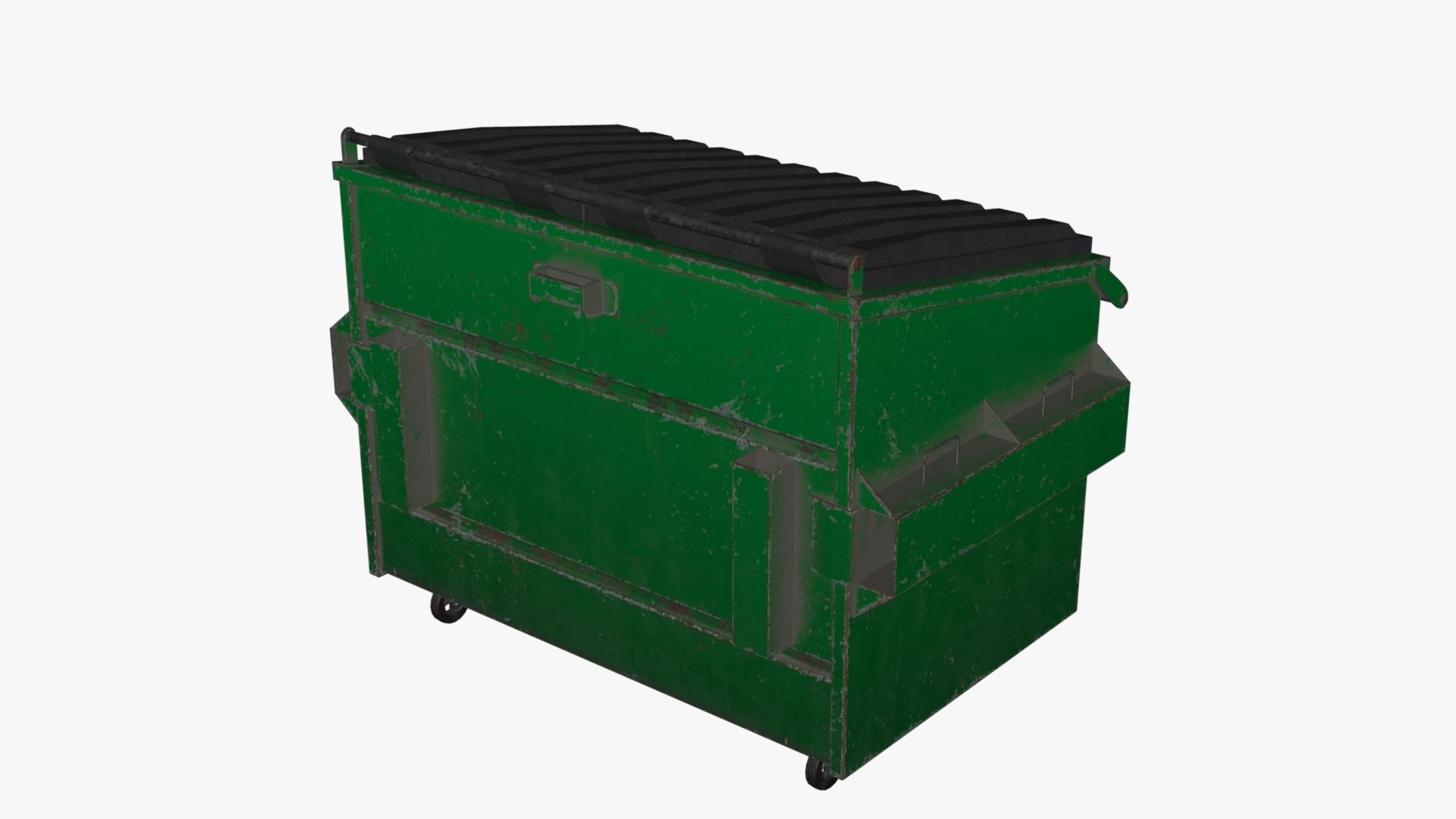 Dumpster garbage can on wheels Low-poly 3D model_51