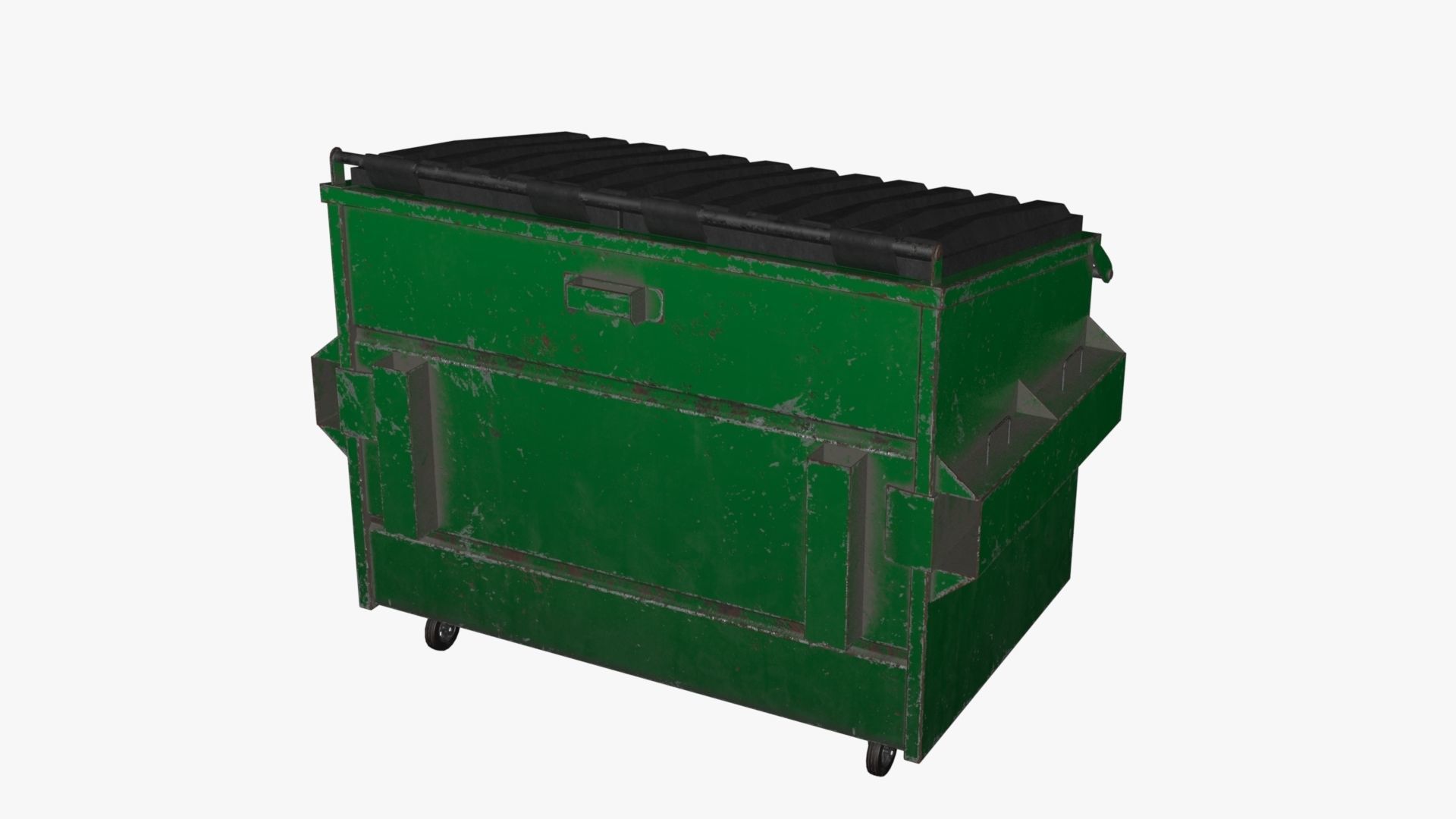Dumpster garbage can on wheels Low-poly 3D model_53