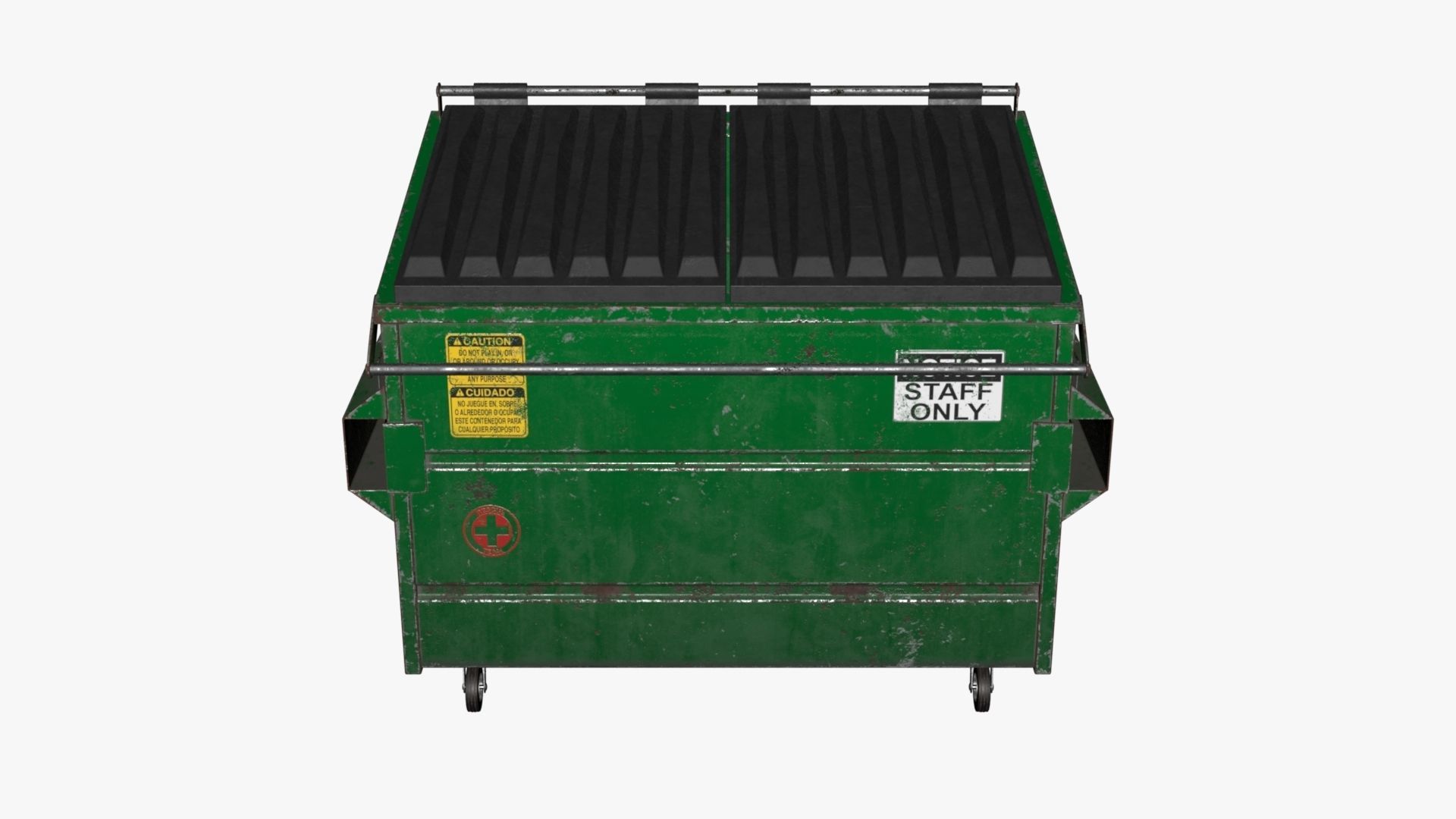 Dumpster garbage can on wheels Low-poly 3D model_89