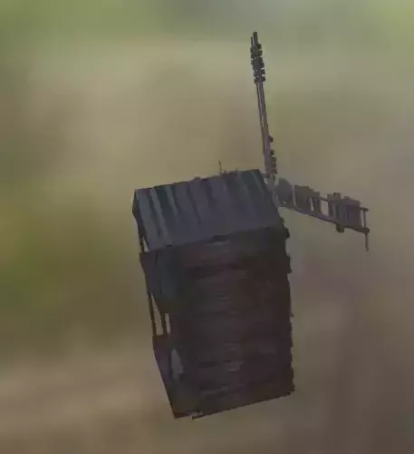 windmill old for on village field