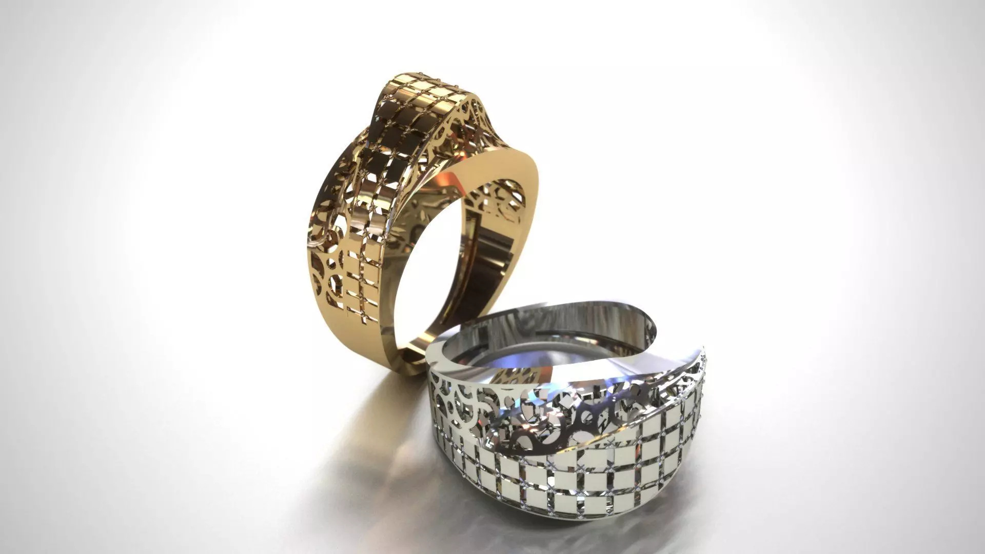 Beautiful delicate and light fusion gold ring 3D print model