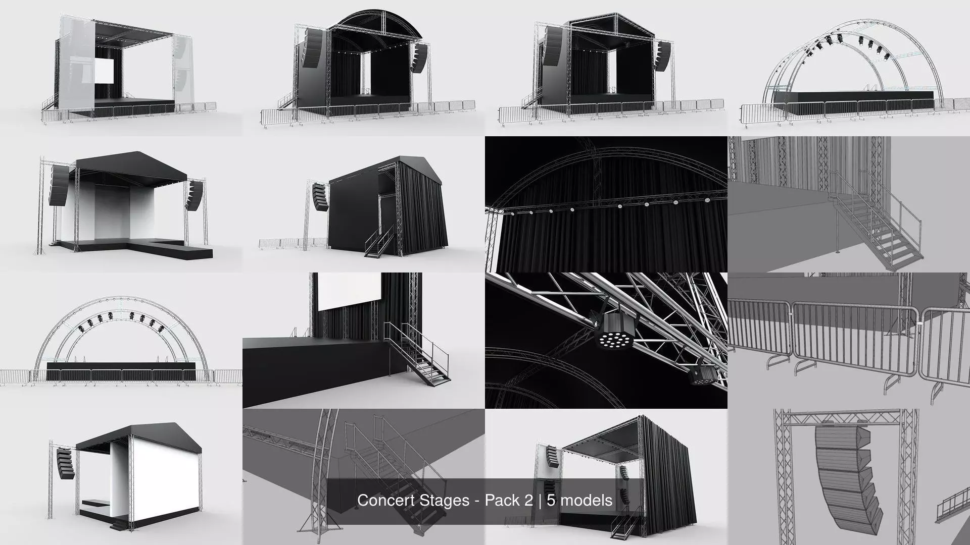 Concert Stages - Pack 2 3D Model Collection_0