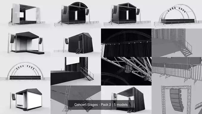 Concert Stages - Pack 2 3D Model Collection