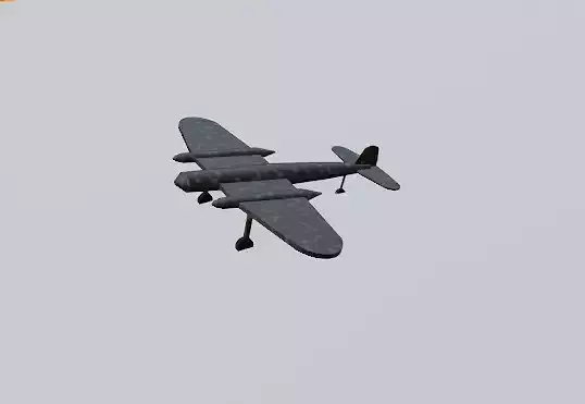 world war fighter plane low poly