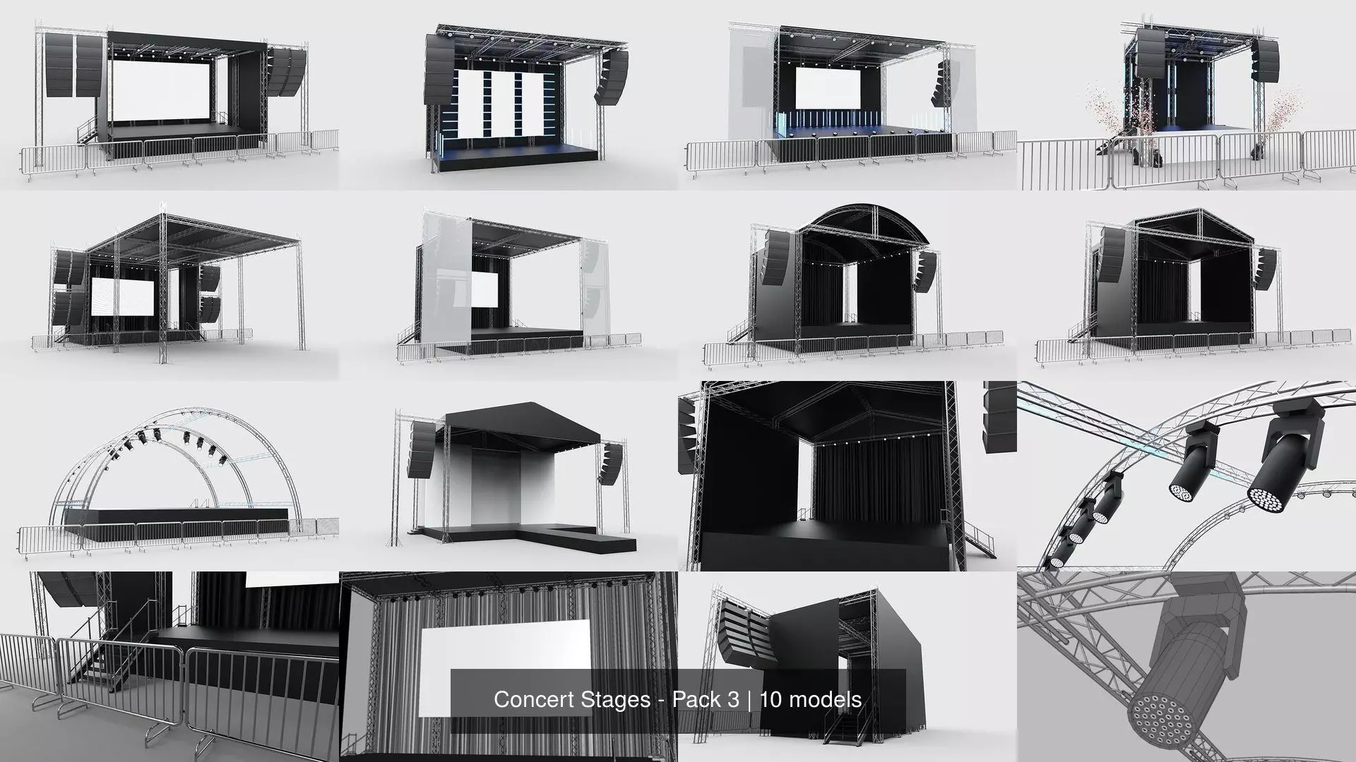 Concert Stages - Pack 3 3D Model Collection_0