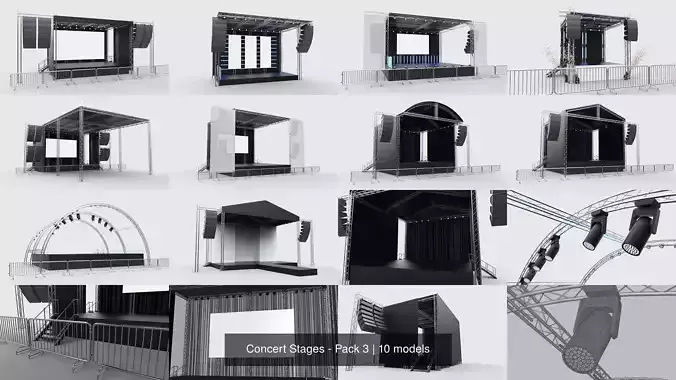 Concert Stages - Pack 3 3D Model Collection