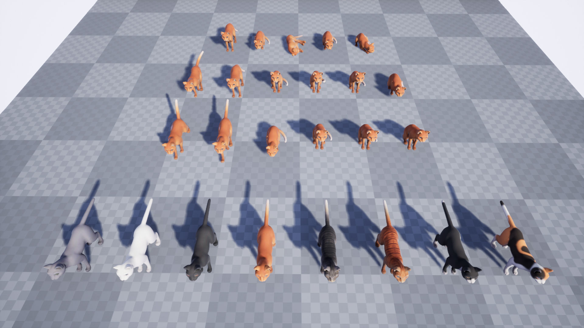 Cats stylized Low-poly 3D model_11