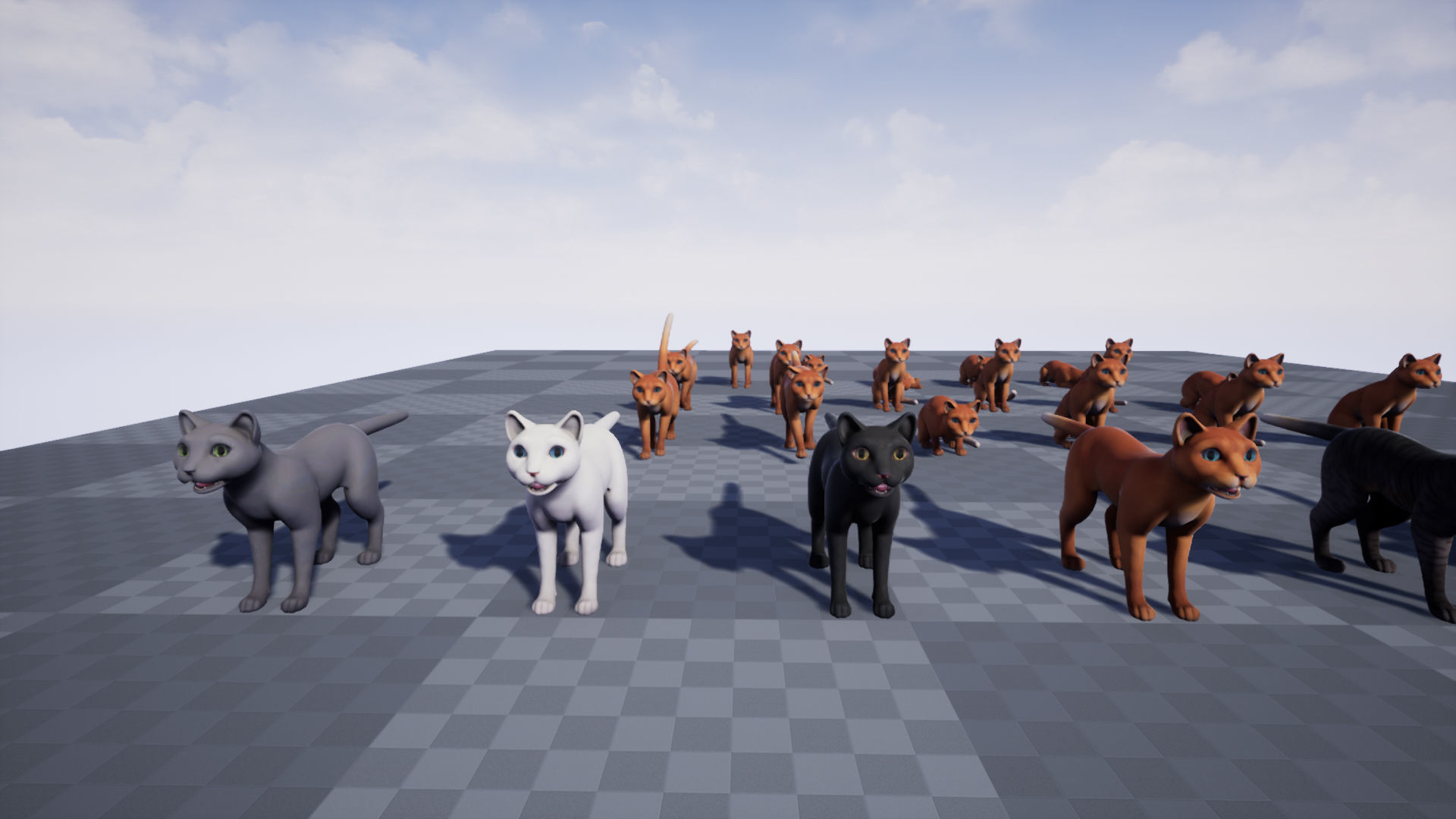 Cats stylized Low-poly 3D model_12