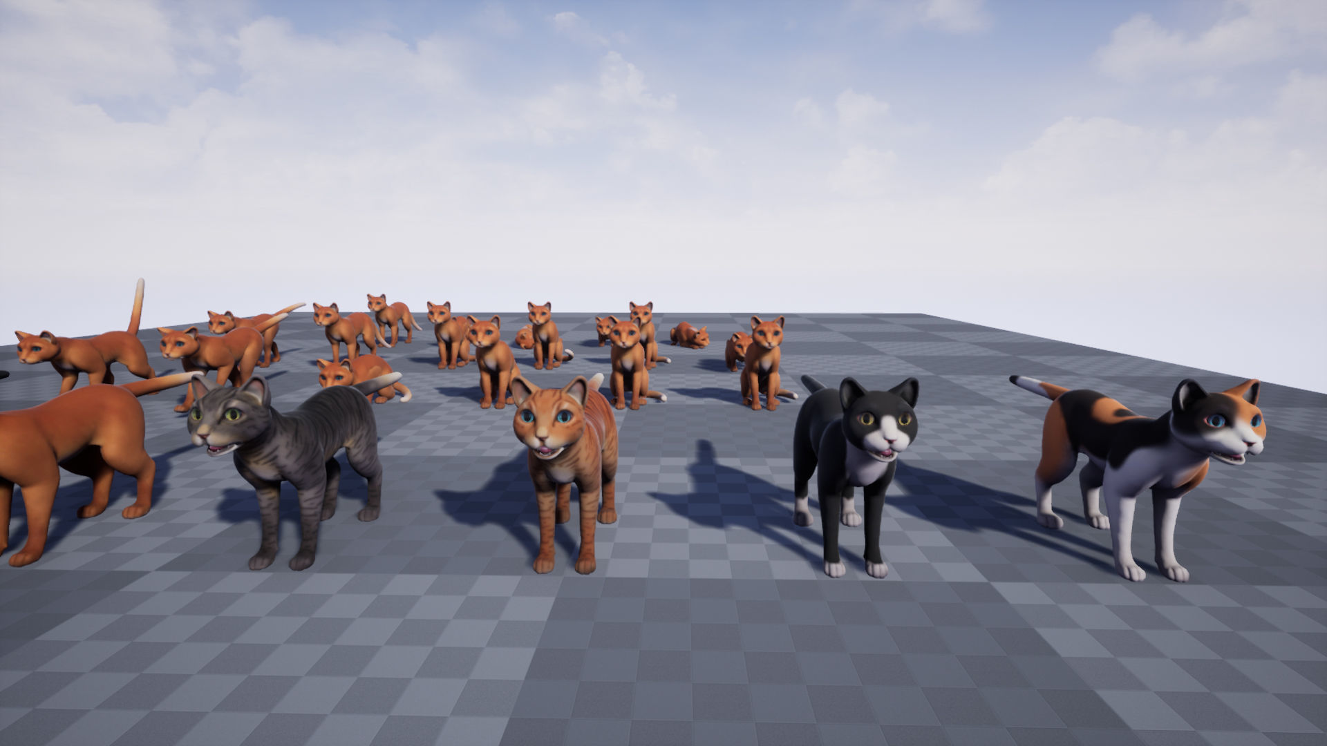 Cats stylized Low-poly 3D model_13