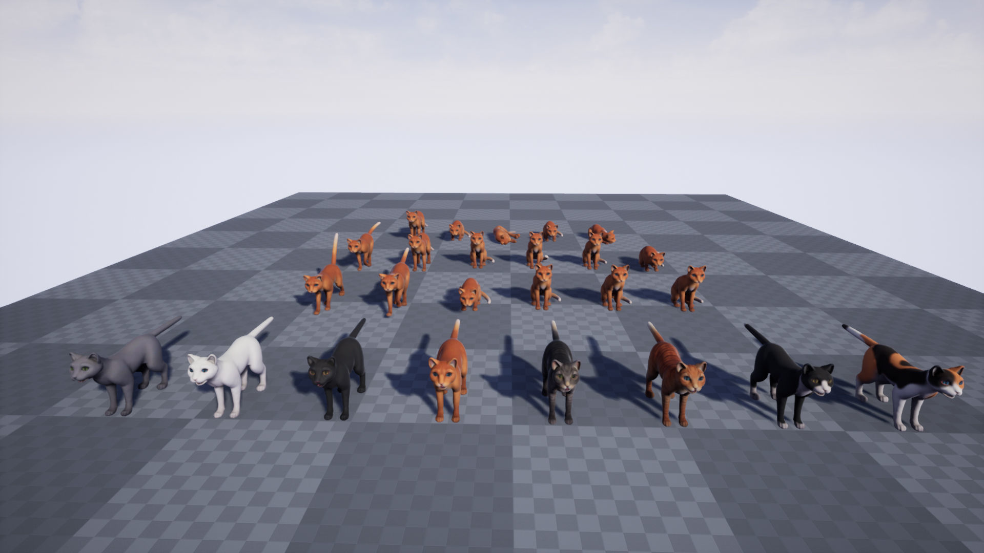 Cats stylized Low-poly 3D model_14