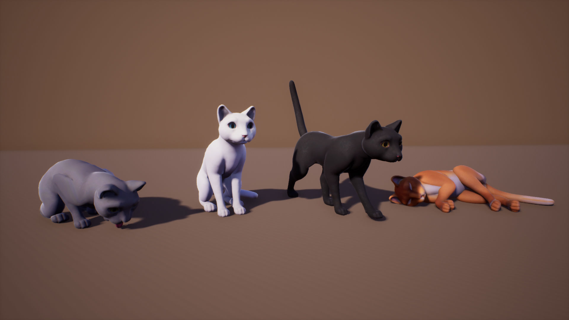 Cats stylized Low-poly 3D model_4