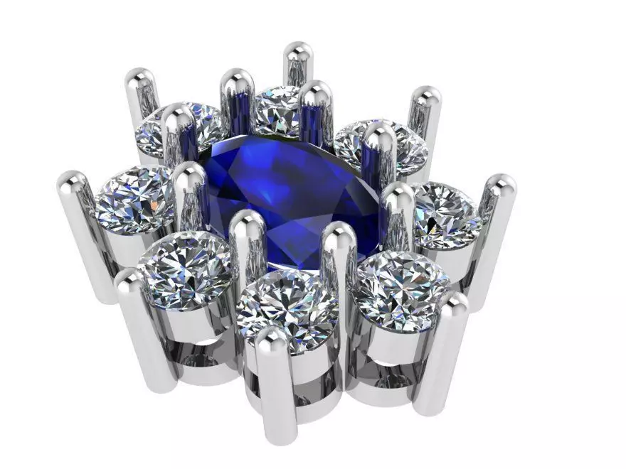 Oval Cluster Pendant 0803 3D print model_0