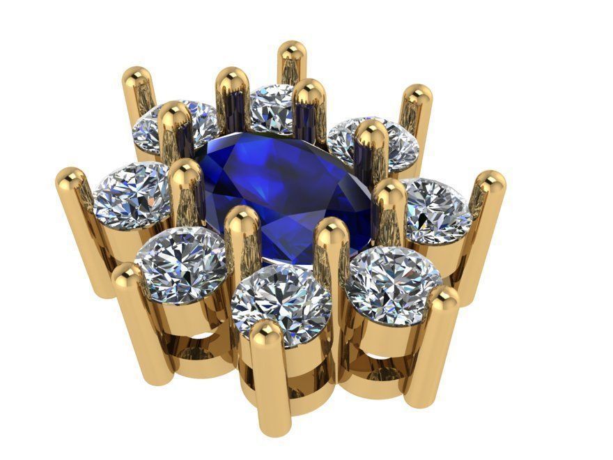 Oval Cluster Pendant 0803 3D print model_1