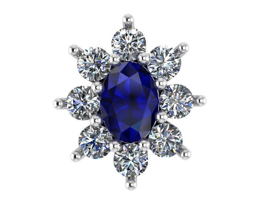 Oval Cluster Pendant 0803 3D print model_2