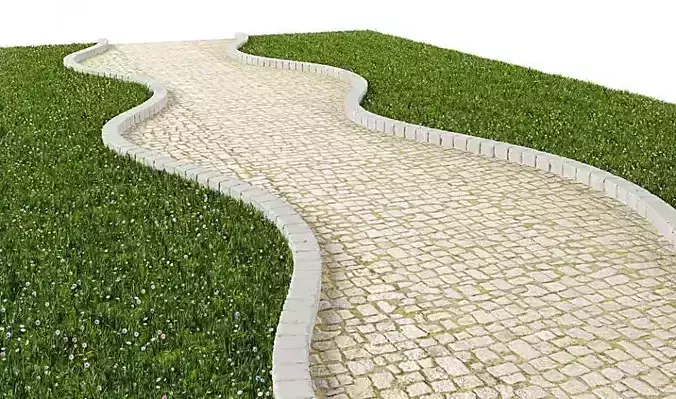 White Cobblestone Path