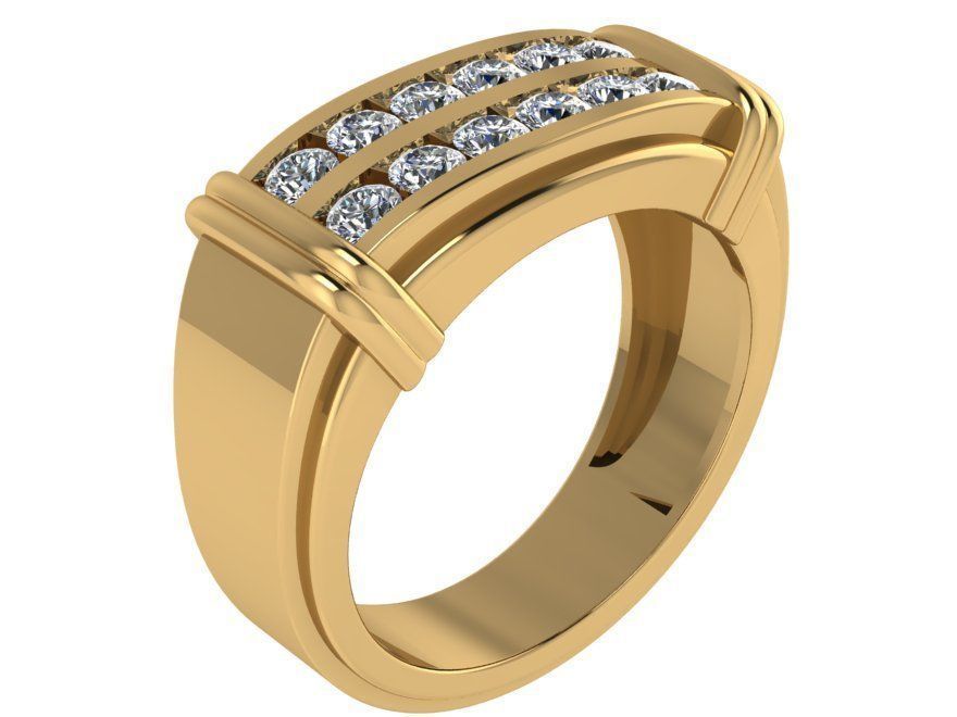 Linear Diamond Ring 0805 3D print model_1