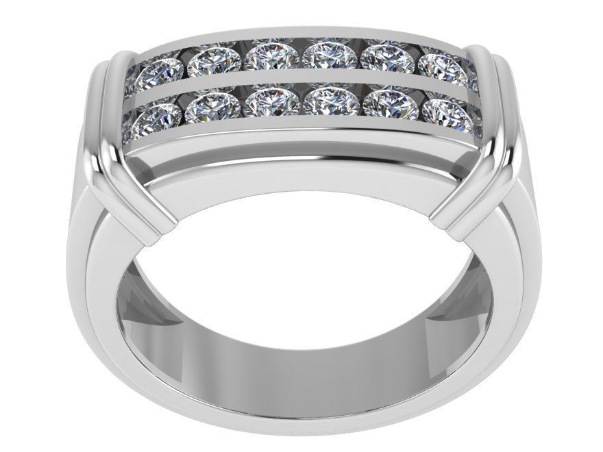 Linear Diamond Ring 0805 3D print model_2