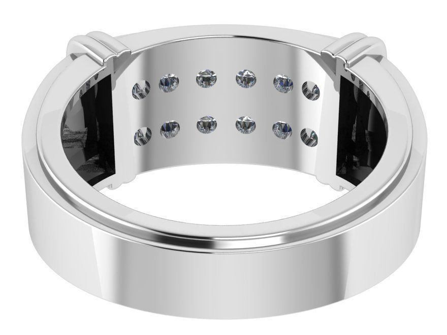 Linear Diamond Ring 0805 3D print model_3