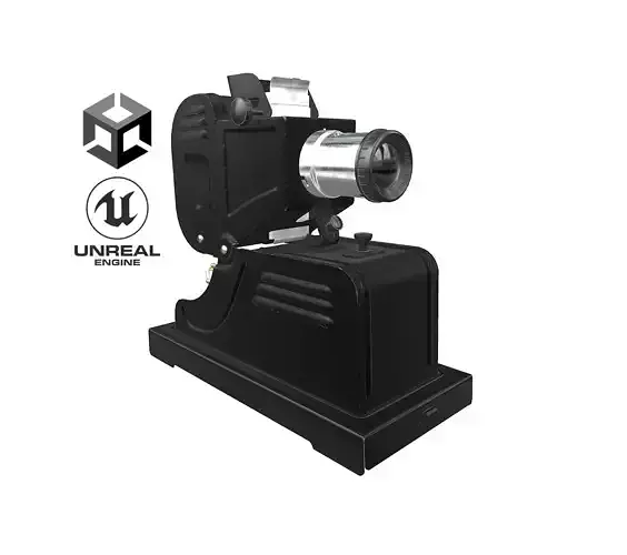 Vintage Diafilm Slide Projector FGK-49 low poly PBR Unreal Unity Low-poly 3D model