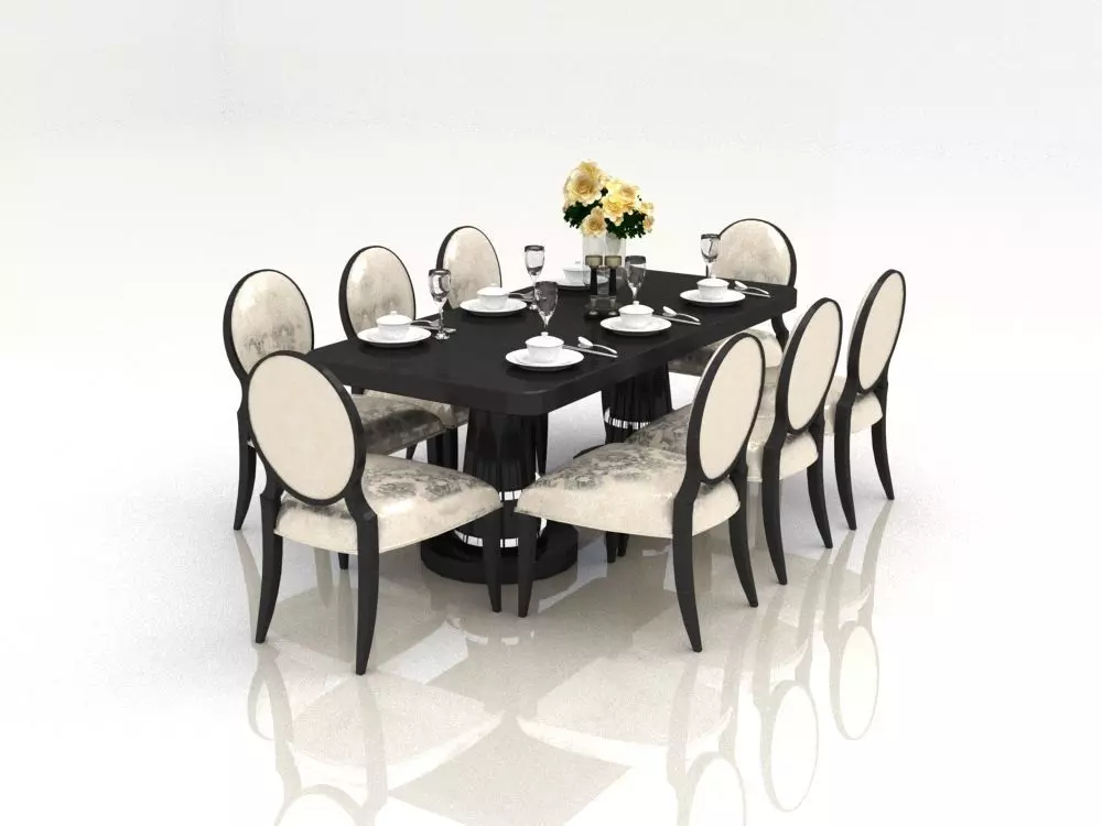 table dining set 3D model_0