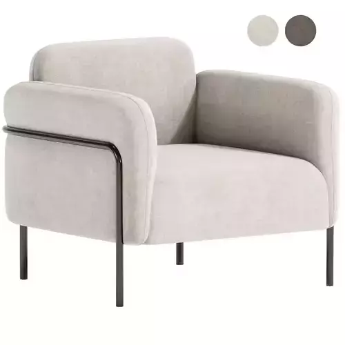 Fauteuil in fluweel Alistair armchair 3D model