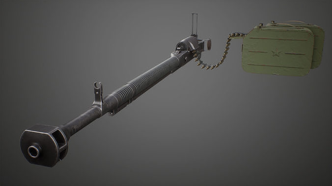 DShK Machine Gun highpoly 3D model