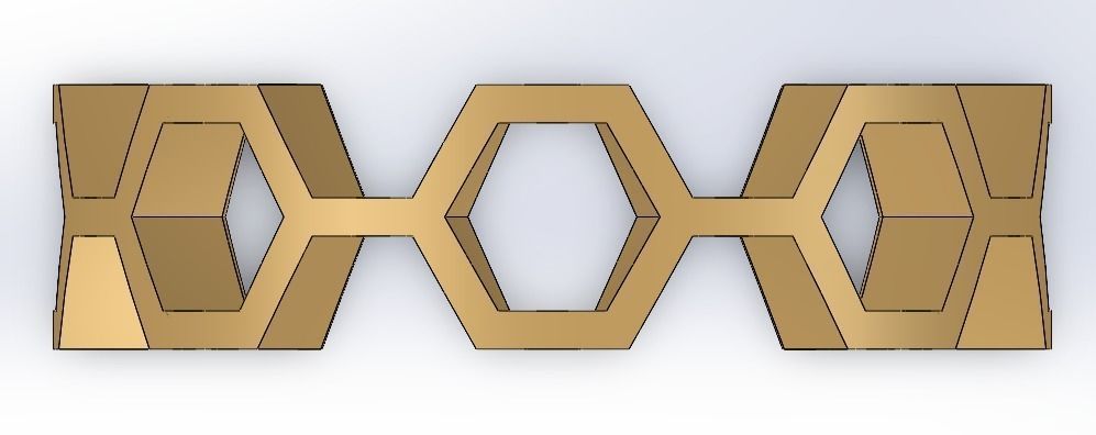 Honey ring round 3D print model_3