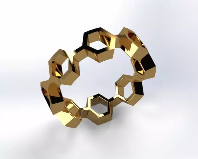 Honey ring round 3D print model_0