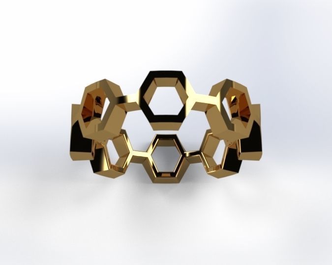 Honey ring round 3D print model_1