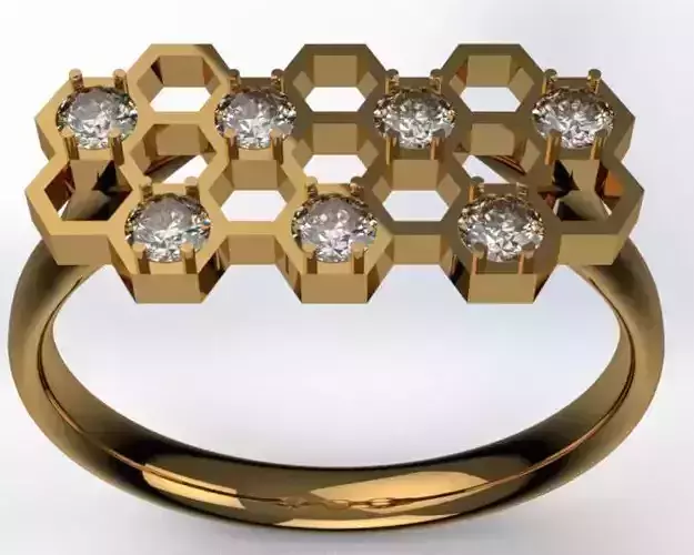 Honeycomb flat with diamonds 3D print model