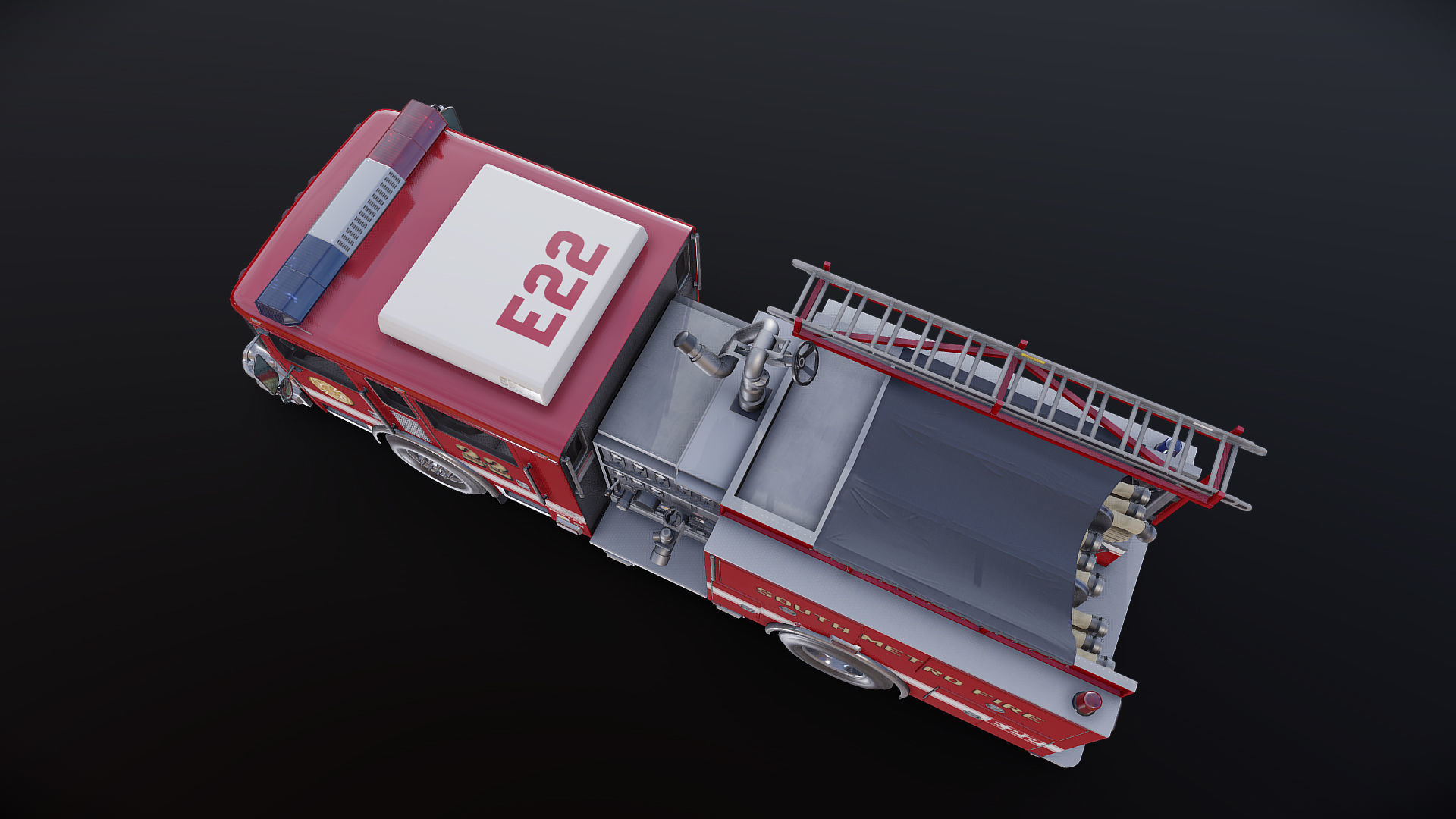 Seagrave marauder fire truck Low-poly 3D model_19