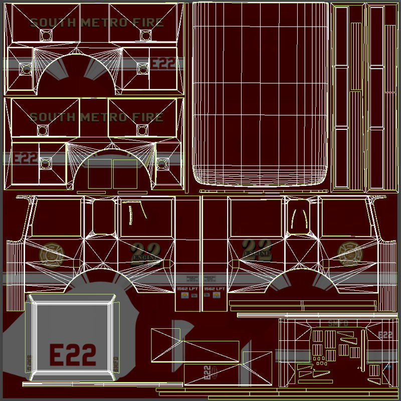 Seagrave marauder fire truck Low-poly 3D model_43