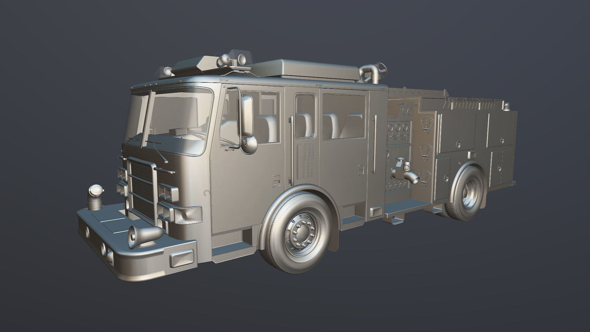 Seagrave marauder fire truck Low-poly 3D model_32