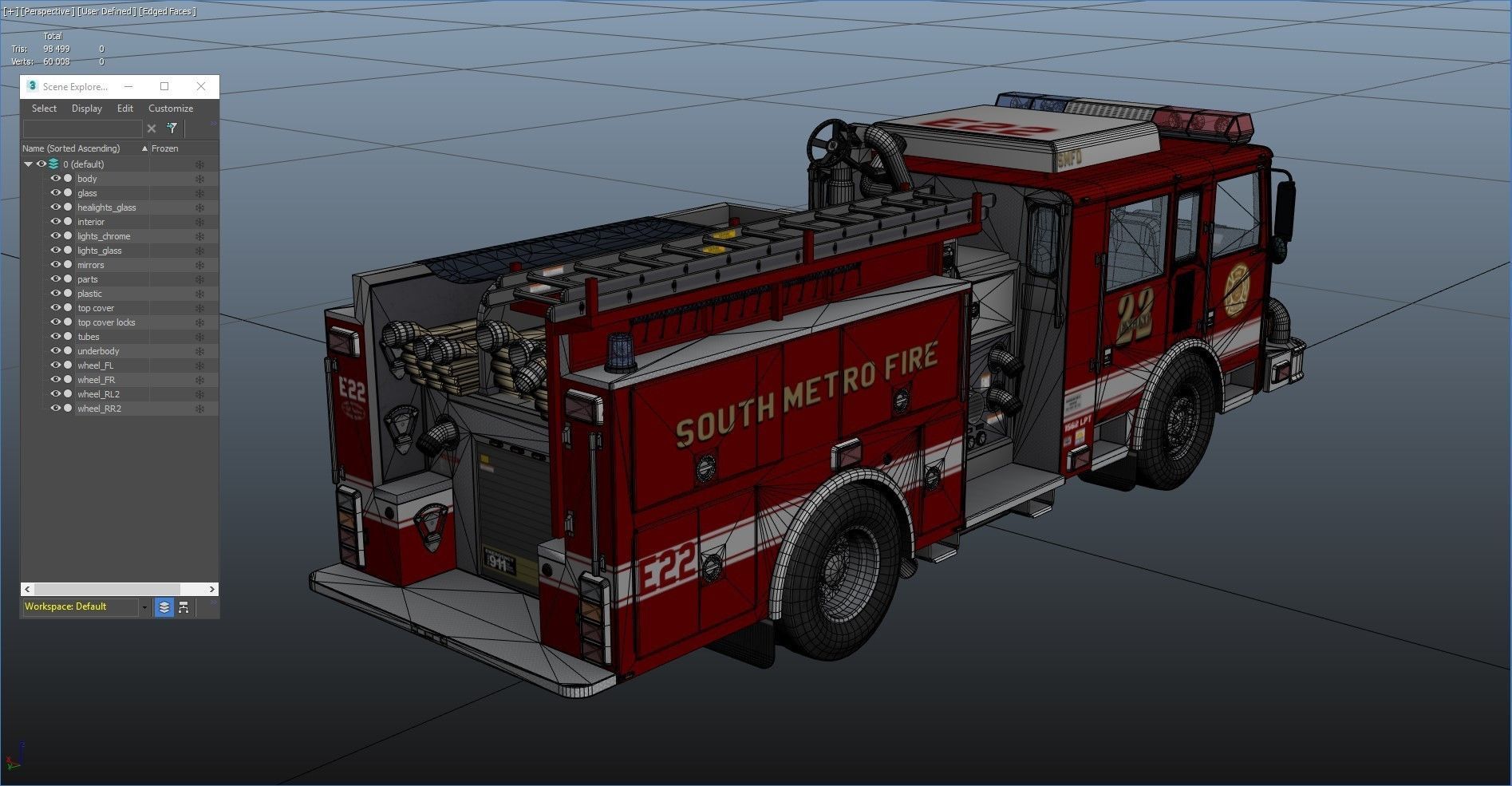 Seagrave marauder fire truck Low-poly 3D model_37