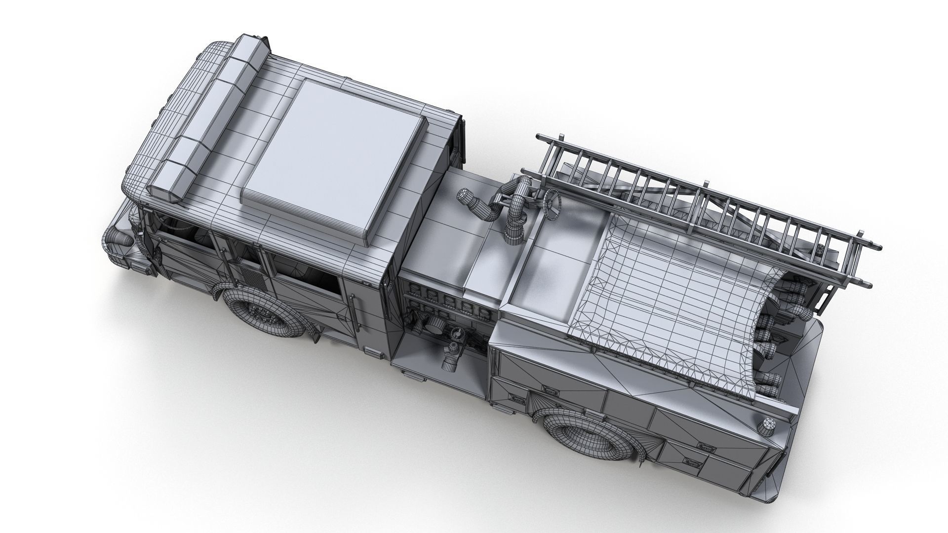 Seagrave marauder fire truck Low-poly 3D model_11