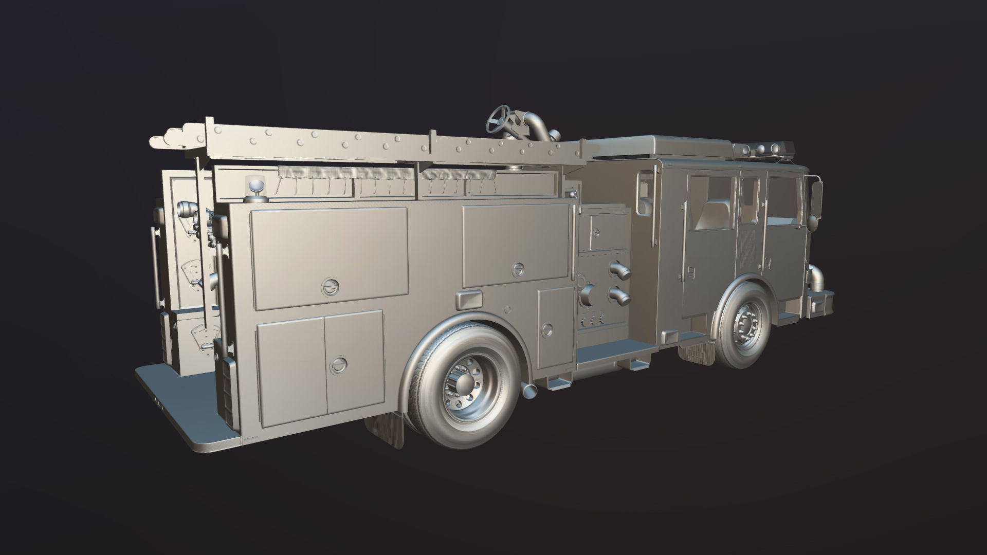 Seagrave marauder fire truck Low-poly 3D model_33