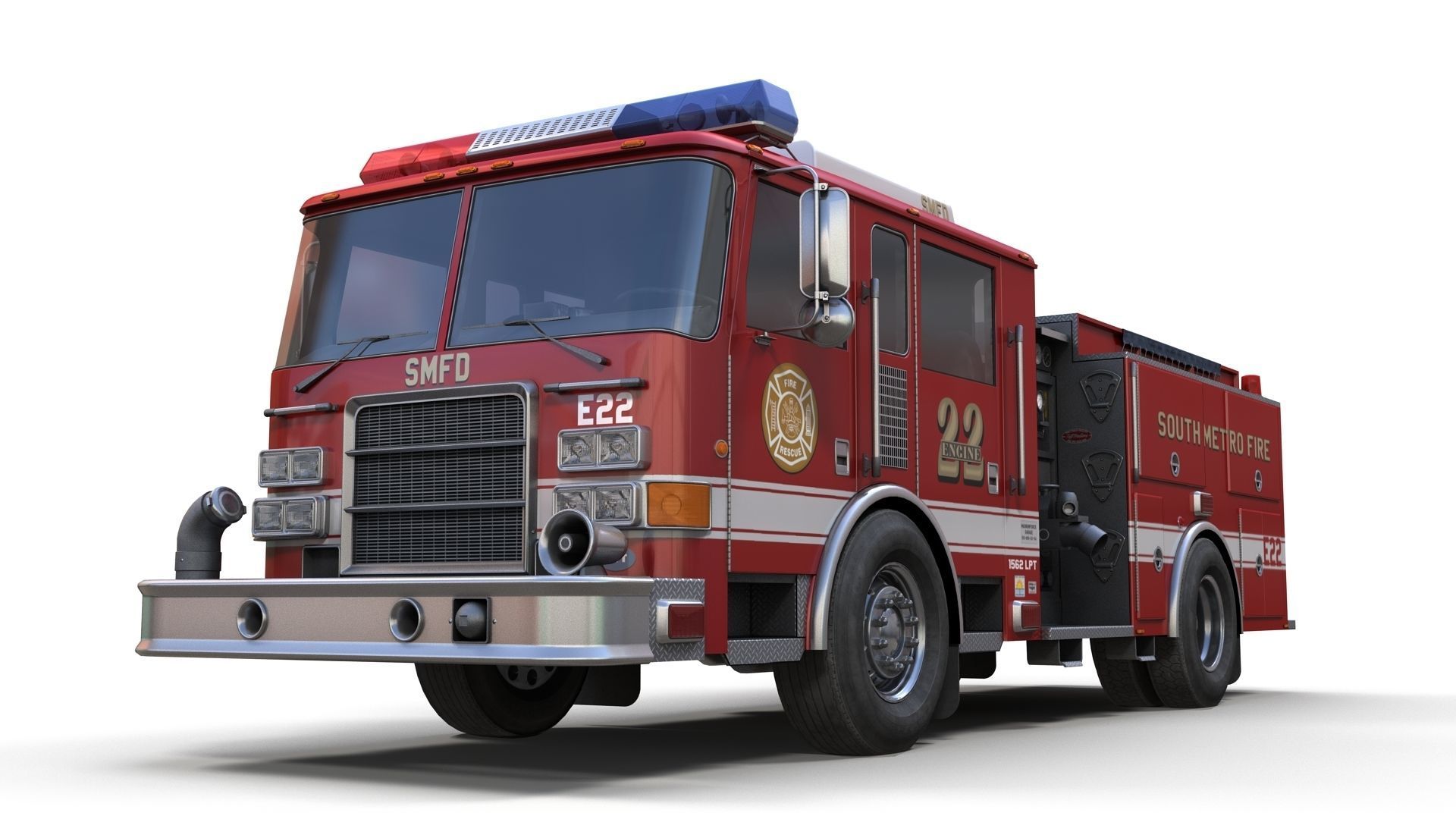 Seagrave marauder fire truck Low-poly 3D model_8