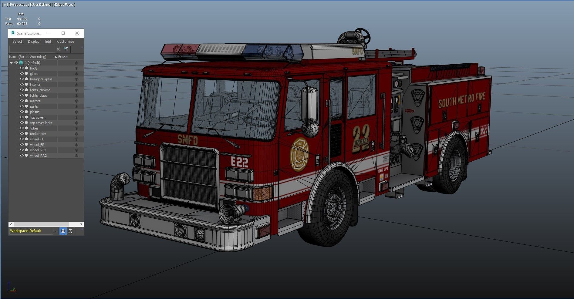 Seagrave marauder fire truck Low-poly 3D model_36