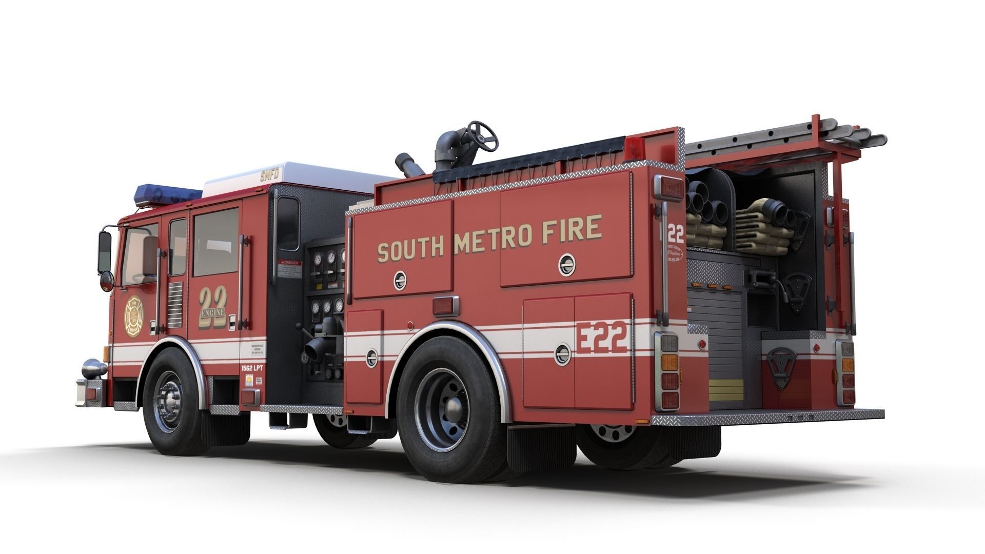 Seagrave marauder fire truck Low-poly 3D model_7
