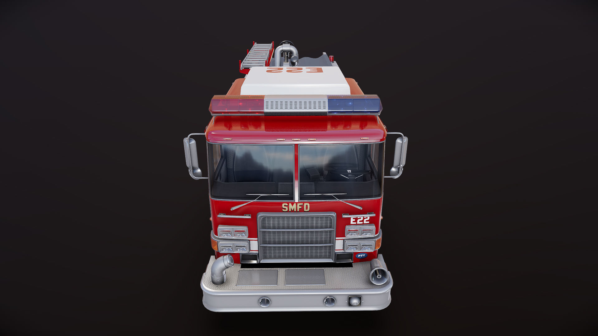 Seagrave marauder fire truck Low-poly 3D model_26