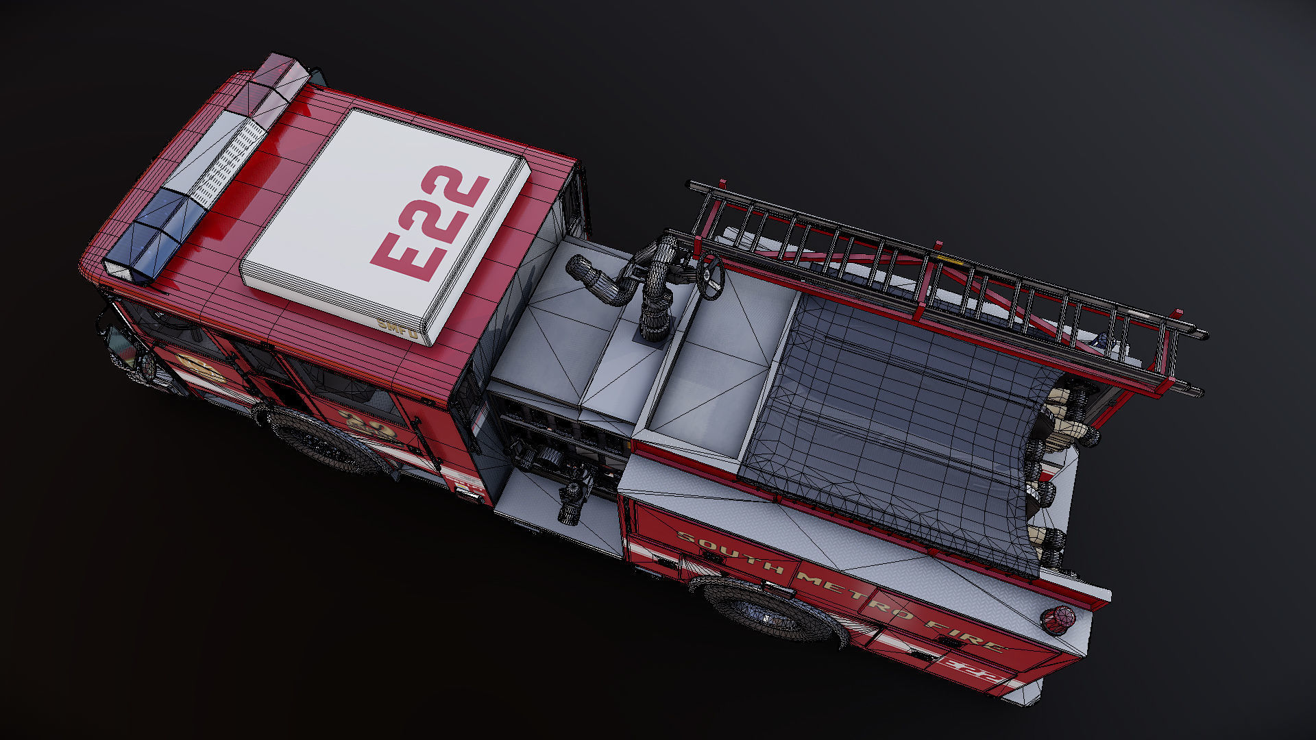 Seagrave marauder fire truck Low-poly 3D model_31
