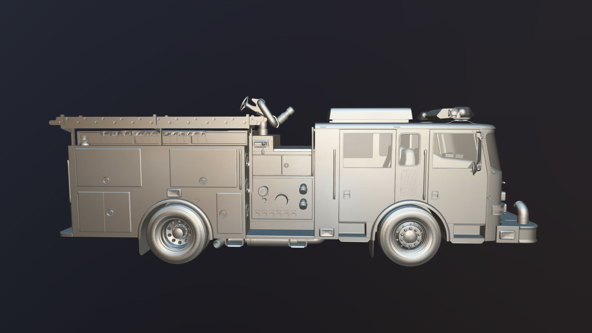 Seagrave marauder fire truck Low-poly 3D model_34