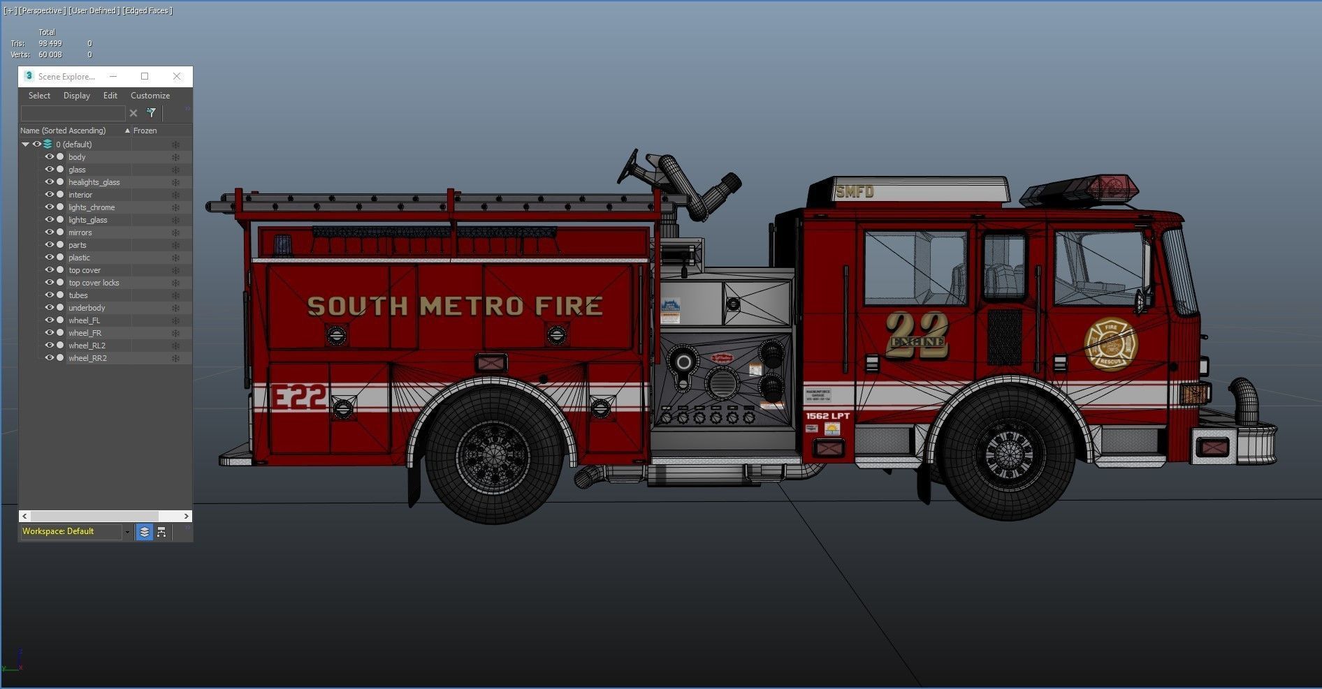 Seagrave marauder fire truck Low-poly 3D model_38