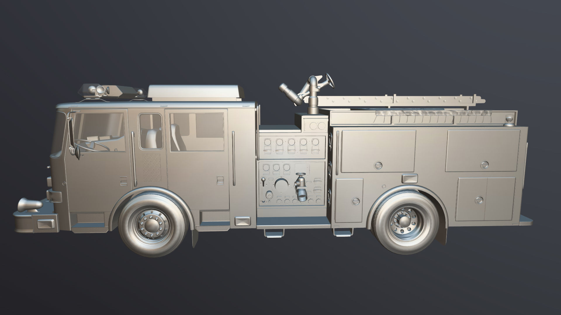 Seagrave marauder fire truck Low-poly 3D model_35
