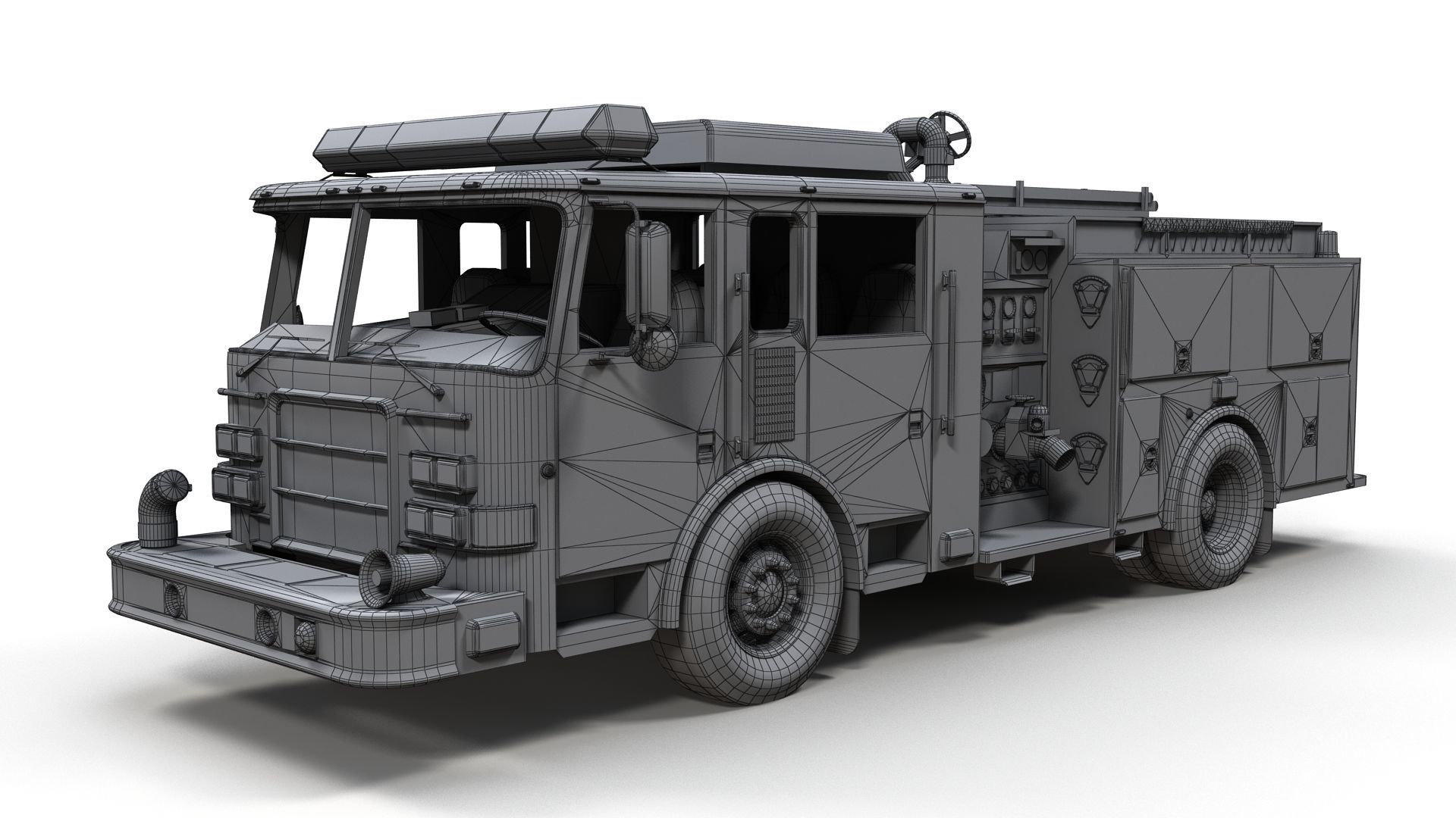 Seagrave marauder fire truck Low-poly 3D model_9