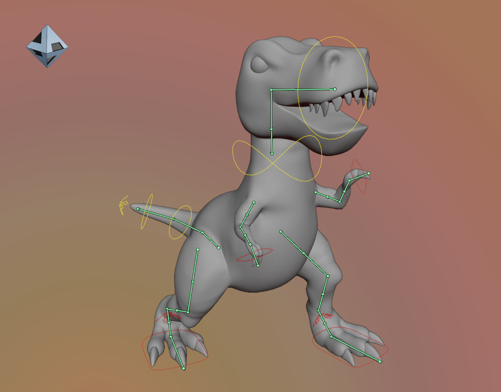 Cartoon Dinosaur 3D model_3