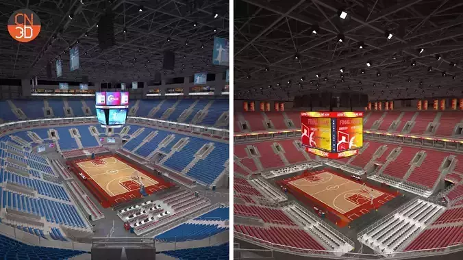 Two basketball arenas 3D Model Collection
